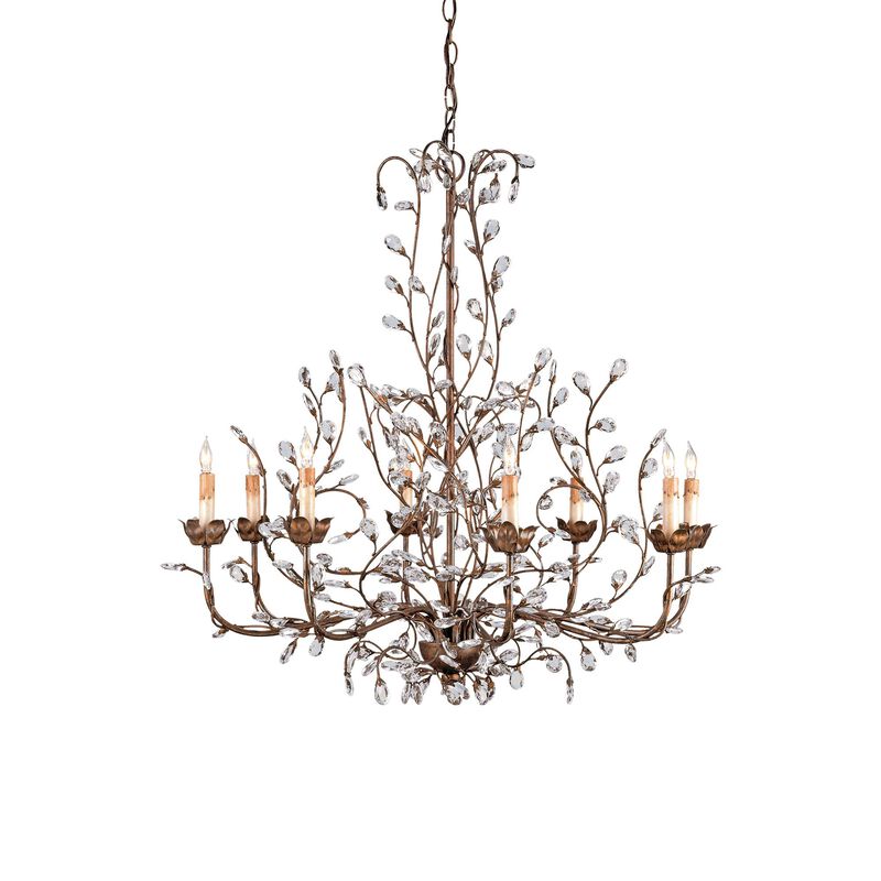Crystal Bud 33 Inch 8 Light Chandelier by Currey and Company